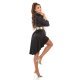 Rochie de zi oversized tip camasa neagra asimetrica Sabrina 4 - jojofashion.ro