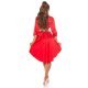 Rochie de zi scurta tip camasa rosie asimetrica Sabrina 4 - jojofashion.ro