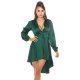 Rochie scurta verde tip camasa Sabrina 3 - jojofashion.ro