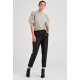 Pantaloni dama casual, negri, piele eco, cu buzunare, Larysa 4 - jojofashion.ro