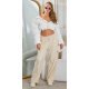 Pantaloni dama cargo, bej, imitatie piele, Asly Pantaloni dama cargo, bej, imitatie piele, Asly 4 - jojofashion.ro