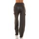 Pantaloni dama cargo, negri, imitatie piele, Asly Pantaloni dama cargo, negri, imitatie piele, Asly 3 - jojofashion.ro