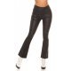 Pantaloni dama evazati, negri, imitatie piele, Peyton Pantaloni dama evazati, negri, imitatie piele, Peyton 2 - jojofashion.ro
