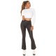 Pantaloni dama evazati, negri, imitatie piele, Peyton Pantaloni dama evazati, negri, imitatie piele, Peyton 4 - jojofashion.ro