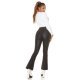 Pantaloni dama evazati, negri, imitatie piele, Peyton Pantaloni dama evazati, negri, imitatie piele, Peyton 5 - jojofashion.ro