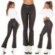 Pantaloni dama evazati, negri, imitatie piele, Peyton Pantaloni dama evazati, negri, imitatie piele, Peyton 7 - jojofashion.ro