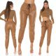 Pantaloni dama jogger, cappuccino, din piele eco, Mirabela 8 - jojofashion.ro