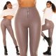 Colanti dama mulati, cappuccino, piele eco, cu talia inalta, Brexyne 6 - jojofashion.ro