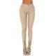 Pantaloni dama mulati, push up, bej, din piele eco, cu talia inalta, Dayann 2 - jojofashion.ro