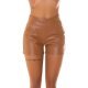 Pantaloni dama, scurti, maro, piele eco, cu talia inalta, Beltaine 4 - jojofashion.ro
