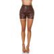 Pantaloni dama casual, scurti, maro, piele eco, cu talia inalta, Matilda 2 - jojofashion.ro
