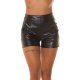 Pantaloni dama, scurti, negri, piele eco, cu talia inalta, Beltaine 4 - jojofashion.ro