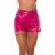 Pantaloni dama, scurti, roz fucsia, piele eco, cu talia inalta, Beltaine 4 - jojofashion.ro