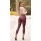 Pantaloni dama skinny, burgundy, imitatie piele, mulati, Lexi 5 - jojofashion.ro