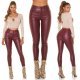 Pantaloni dama skinny, burgundy, imitatie piele, mulati, Lexi 8 - jojofashion.ro