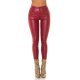 Pantaloni dama skinny, rosii, imitatie piele, mulati, Lexi 2 - jojofashion.ro