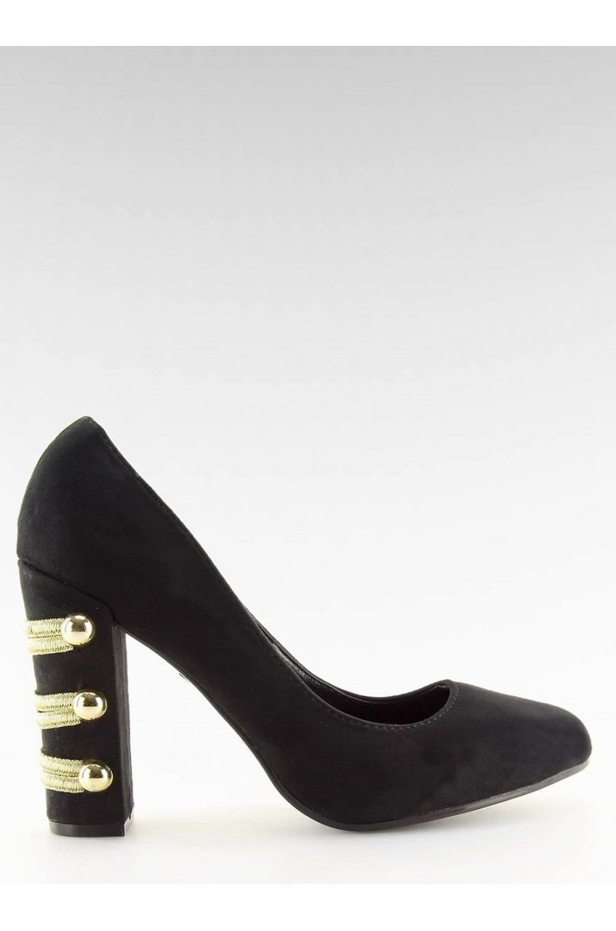 Pantofi de dama din piele eco intoarsa neagra cu toc gros Arlana 1 - jojofashion.ro