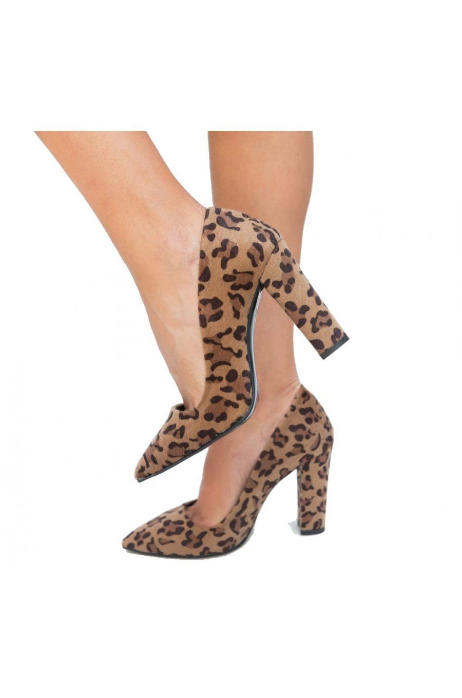 Pantofi de dama eleganti din imitatie de blana animal print Bianca 2 - jojofashion.ro