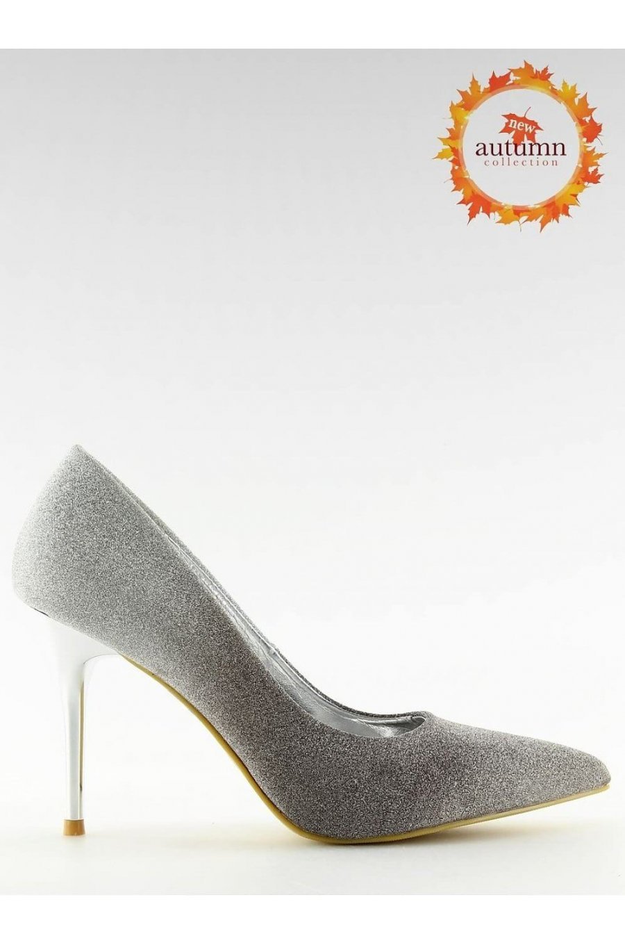 Pantofi eleganti argintii cu toc subtire Miruna 1 - jojofashion.ro