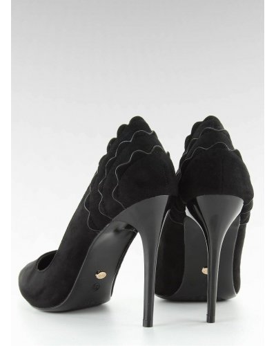 Pantofi de dama, Pantofi eleganti piele eco intoarsa neagra Alina - jojofashion.ro