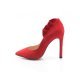 Pantofi de dama stiletto din piele naturala intoarsa rosie Viola 2 - jojofashion.ro