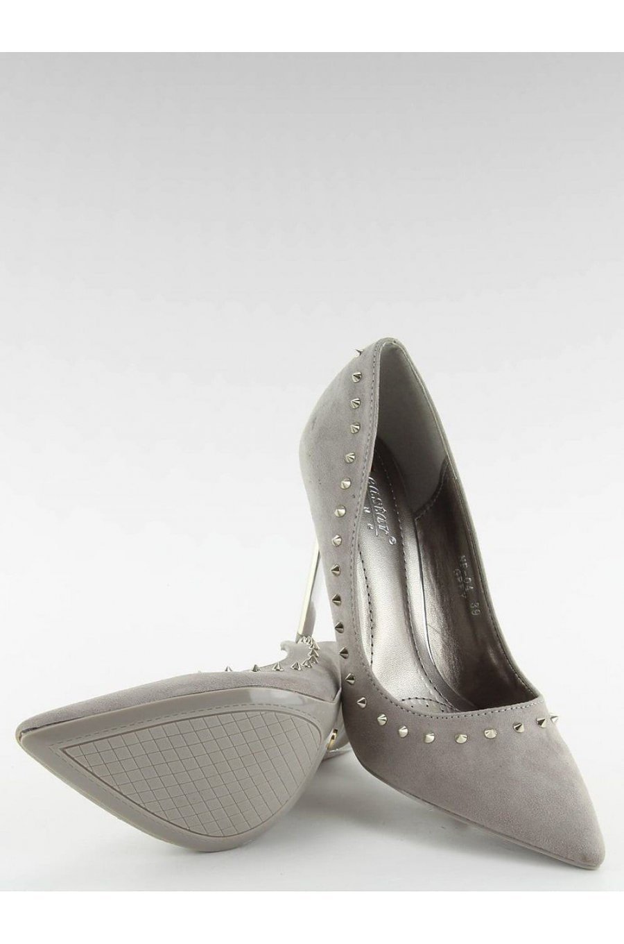 Pantofi de dama stiletto gri Amely 1 - jojofashion.ro