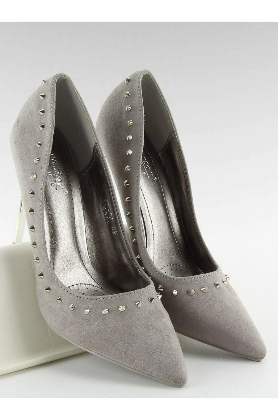 Pantofi de dama stiletto gri Amely 2 - jojofashion.ro