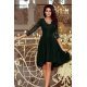 Rochie eleganta midi, dantela, verde, cu maneca lunga, asimetrica, Anastasia  2 - jojofashion.ro