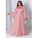Rochie de ocazie lunga din voal roz FairyTale 3 - jojofashion.ro