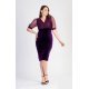 Rochie de seara XXL midi cu paiete mov pe bust Blanka 3 - jojofashion.ro