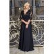 Rochie de seara eleganta in marimi mari lunga, dantela, neagra Alizaa 3 - jojofashion.ro