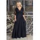 Rochie de seara eleganta in marimi mari lunga, dantela, neagra Alizaa 4 - jojofashion.ro