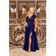 Rochie lunga eleganta XXL din dantela bleumarin cu paiete Arianza 3 - jojofashion.ro