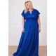 Rochie lunga eleganta albastra dantela si brocard Magnifique 3 - jojofashion.ro