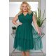 Rochie midi eleganta verde marime mare din tulle vaporoasa EfraW 3 - jojofashion.ro