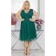 Rochie midi eleganta verde marime mare din tulle vaporoasa EfraW 2 - jojofashion.ro
