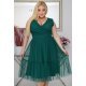 Rochie midi eleganta verde marime mare din tulle vaporoasa EfraW 4 - jojofashion.ro