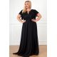 Rochie eleganta in marimi mari de seara lunga brocard si dantela neagra Magnifique 3 - jojofashion.ro