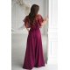 Rochie eleganta lunga burgundy cu paiete vaporoasa Azaliya 3 - jojofashion.ro