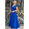 Rochie lunga eleganta XXL albastra din dantela si paiete Arianza