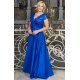 Rochie eleganta in marimi mari de seara lunga broderie albastru regal Arianza 2 - jojofashion.ro