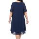Rochie marime mare midi bleumarin din voal vaporoasa Karina 3 - jojofashion.ro