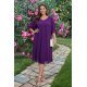 Rochie marime mare midi mov pruma din voal vaporoasa Ilinca 2 - jojofashion.ro