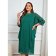 Rochie marime mare midi verde din voal vaporoasa Marya 3 - jojofashion.ro