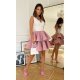 Rochie eleganta baby doll roz cu volane suprapuse Caryne 4 - jojofashion.ro