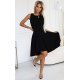 Rochie baby doll scurta neagra asimetrica Euphoria 2 - jojofashion.ro