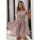 Rochie baby doll scurta, bej, in clos, LisaW 2 - jojofashion.ro