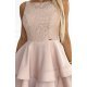Rochie baby doll cu dantela pe bust bej cu volane suprapuse Zoey 6 - jojofashion.ro