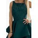 Rochie baby doll scurta, cu dantela, verde smarald, cu volane suprapuse, Zoey 5 - jojofashion.ro