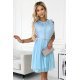 Rochie baby doll scurta, din dantela si tulle, baby blue, Delcia 2 - jojofashion.ro